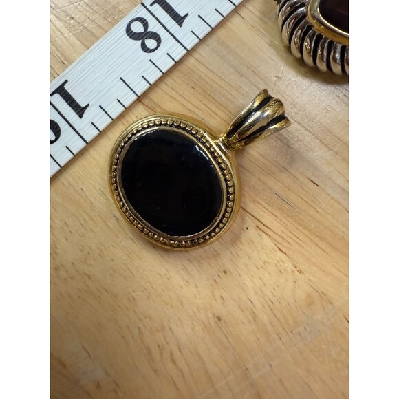 Lot Of 3 Vintage Two-Tone Enhancer Pendants, Retro, Y2K, Glam, Lux - Picture 6 of 11